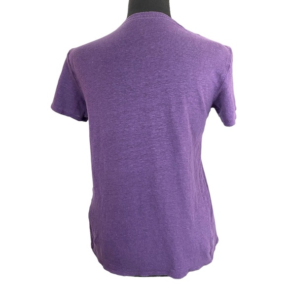 EILEEN FISHER ☆ 100% Linen Crew Neck Short Sleeve Tee T-Shirt ☆ Purple ☆ Size PS - Picture 3 of 4